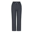 thumbnail image 3 of Plus Size Wide Leg Pants Women's High Waisted Work Trousers Long Straight Pants Schneier Wide Leg Pants For Women Ndbuld Dark Gray 3XL, 3 of 6