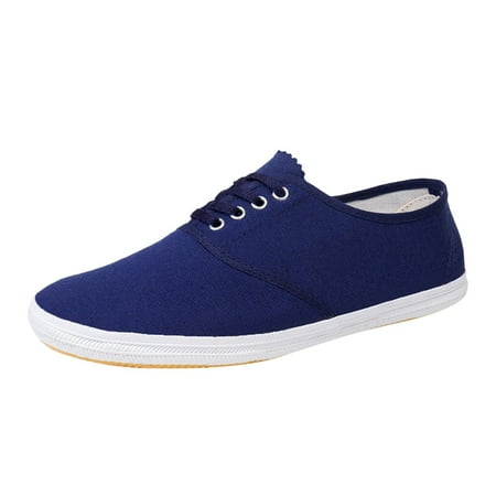 hopeusnice Clearance Women s Canvas Sneakers Low Top Lace Up White Shoes Comfortable Breathable Lightweight Walking Shoes Flats Blue 42