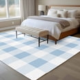 thumbnail image 4 of Blue Checkered Area Rug 5x7 FT, Non Slip Bedroom Throw Carpet, Blue White Buffalo Plaid Washable Soft Floor Carpet Non-Shedding Rug for Dining Room Bedside Classroom Desk, 4 of 9
