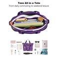 thumbnail image 4 of Tote Bag for Women - Halloween Spider Bat Pattern Shoulder Bag - Large Utility Work Duffle Bag with Zipper Handbag for Travel, Work, Sprots, 4 of 5
