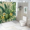 thumbnail image 6 of GOSMITH Shower Curtain Pineapples Decorative Lumbar Hawaii Summer Tropical Palm Leaves Flowers Blossom White, 6 of 6