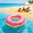 thumbnail image 5 of WWC Donut Pool Float, 29 inch Inflatable Swimming Ring, Thick PVC Water Swim Tube for Adults and Kids, Summer Beach Party Decor, 5 of 7