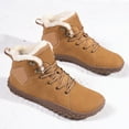 thumbnail image 3 of Mens Fleece Lined Snow Boots Winter Warm Lace Up Lightweight Hiking Booties Outdoor Non Slip Work Shoes, 3 of 7