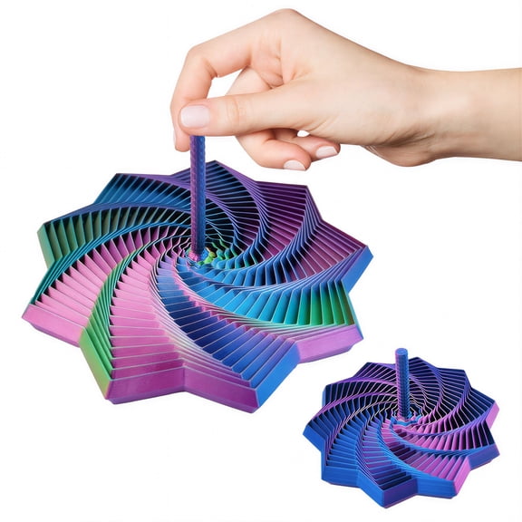 CYFW 2Pcs 3D Printed Sensory Fidget Star,Crisp Sound Hexagon Spinner for Anxiety and Stress Relief,Calming Sensory Fidgets for Focus ADHD Support,Holiday Stocking Stuffer Gifts for Adults