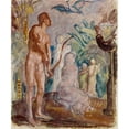 thumbnail image 2 of Magnus Enckell 15x17 Gold Ornate Wood Frame and Double Matted Museum Art Print Titled - Bird of Paradise, Sketch (1925), 2 of 4