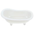 thumbnail image 1 of Jabonera de cerámica con autodrenaje, forma de bañera, soporte para esponja y desagüe para fregadero, baño, ducha y cocina, 1 of 7