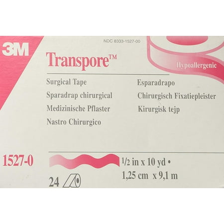 3M Medical Tape Transpore Plastic 1/2" X 10 Yards NonSterile (#1527-0, Sold Per Piece)