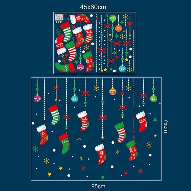 Calcomanías navideñas de PVC para pared y ventanas, calcomanías para escaparate de tienda de vidrio, Año Nuevo, decoración de fiesta, Festival, 2023