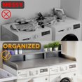 thumbnail image 4 of HomePerch 54" Washer Dryer Countertop with Storage Shelf, Double Layer Laundry Wood Shelf Topper with Edge, Over Washer & Dryer Organizer, Gray, 4 of 6