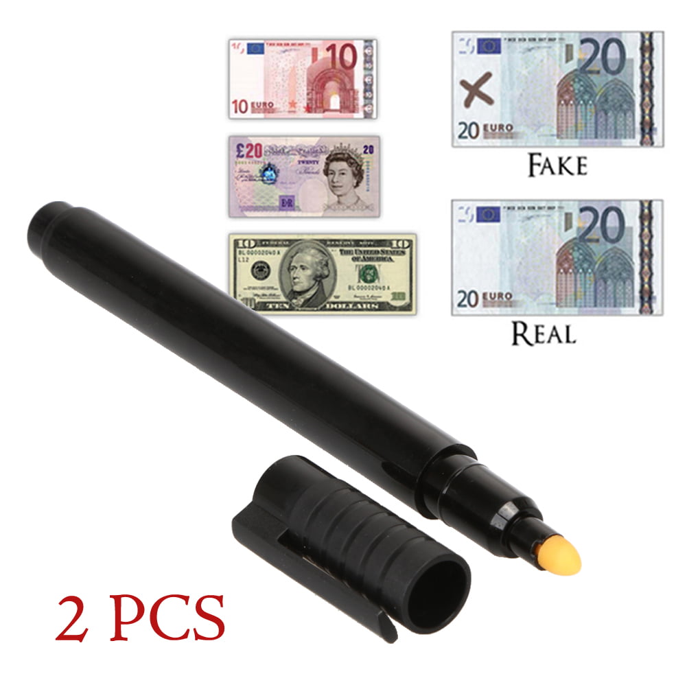 2pcs Currency Money Detector Money Checker Counterfeit Marker Fake  Tester~GQ 