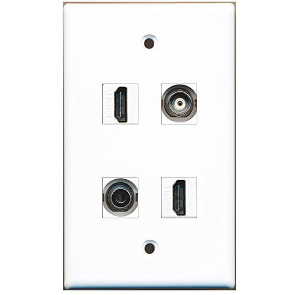 RiteAV - 2 Port HDMI 1 Port 3.5mm 1 Port BNC Wall Plate