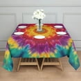 thumbnail image 3 of Colorful Tie Dye Mandala Pattern Square Tablecloth,Waterproof Square Table Cover,Wipeable Spillproof Washable Table Cover for Home Kitchen Party Decor 42"X42"(107x107cm), 3 of 6
