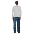 thumbnail image 3 of Ashford & Brooks Men's Jersey Knit Long-Sleeve Top and Mink Fleece Bottom Pajama Set - Blue/Black Plaid, 3 of 4