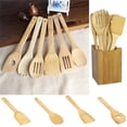 thumbnail image 6 of Bamboo Cooking Utensils Set, Kitchen Cooking Utensils Set, 12 in Length, Nonstick Cookware Compatible, Slotted Spoons for Cooking, Cooking Spatula, Storage Holder, Natural Finish,, 6 of 7