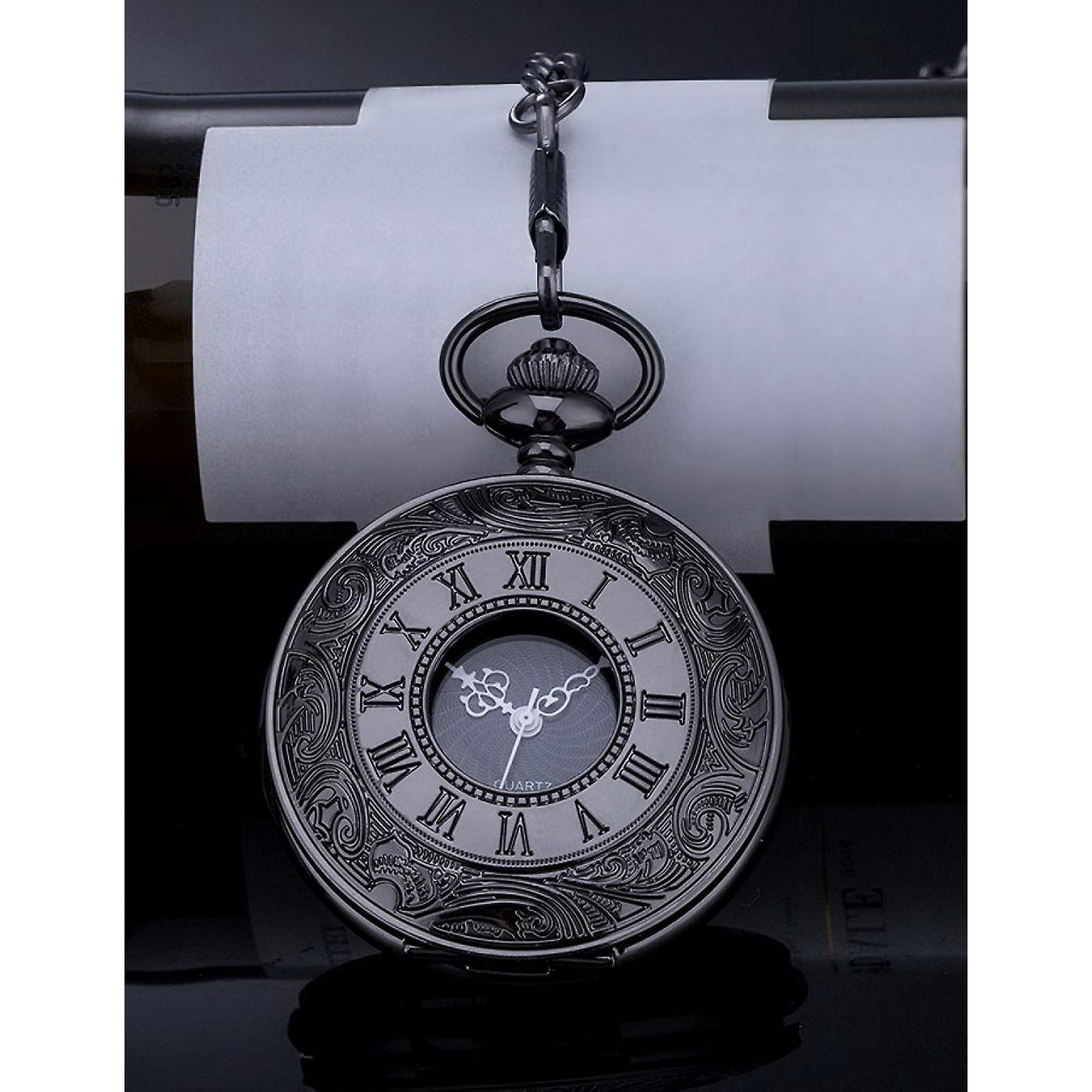 Black pocket watches best sale