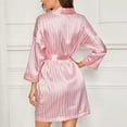 thumbnail image 5 of Up to 60% off fashion! Woman Nightgown Clearance Plus Size Lingerie Women Silk Stripe Robe Satin Bathrobe Sleepwear Pajamas, 5 of 5