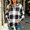 Black, variant on WRFWUL Womens Plaid Hoodies Oversized Long Sleeve V Neck Pullover Sweatshirt Casual Fall Fashion Drawstring Hooded Shirts