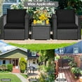 thumbnail image 6 of Spaco 3 Pieces Patio Wicker Conversation Set, Patio Outdoor Furniture Conversation Sets with Coffee Table and Cushions-Black, 6 of 7