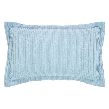 Better Trends 20"x 36" King Pillow Sham 100% Cotton Pillow Cover Stripe Design Machine Washable (Blue) Jullian Collection