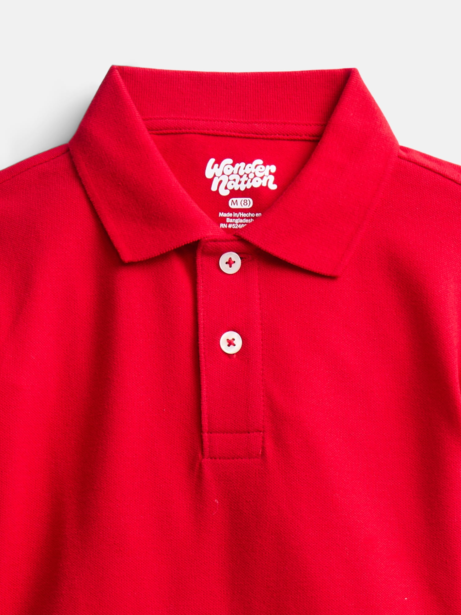Wonder Nation Boys School Uniform Pique Polo Shirt with Short Sleeves, Size 4-18