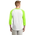 thumbnail image 2 of Sport-Tek Colorblock Raglan Jersey-XS (White/ Lime Shock), 2 of 6