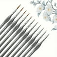 thumbnail image 7 of 11pcs Premium Miniature Detail Paint Brush Set with Natural  Triangle Rod for Watercolor Oil Craft Models Line Drawing Great (Red), 7 of 7