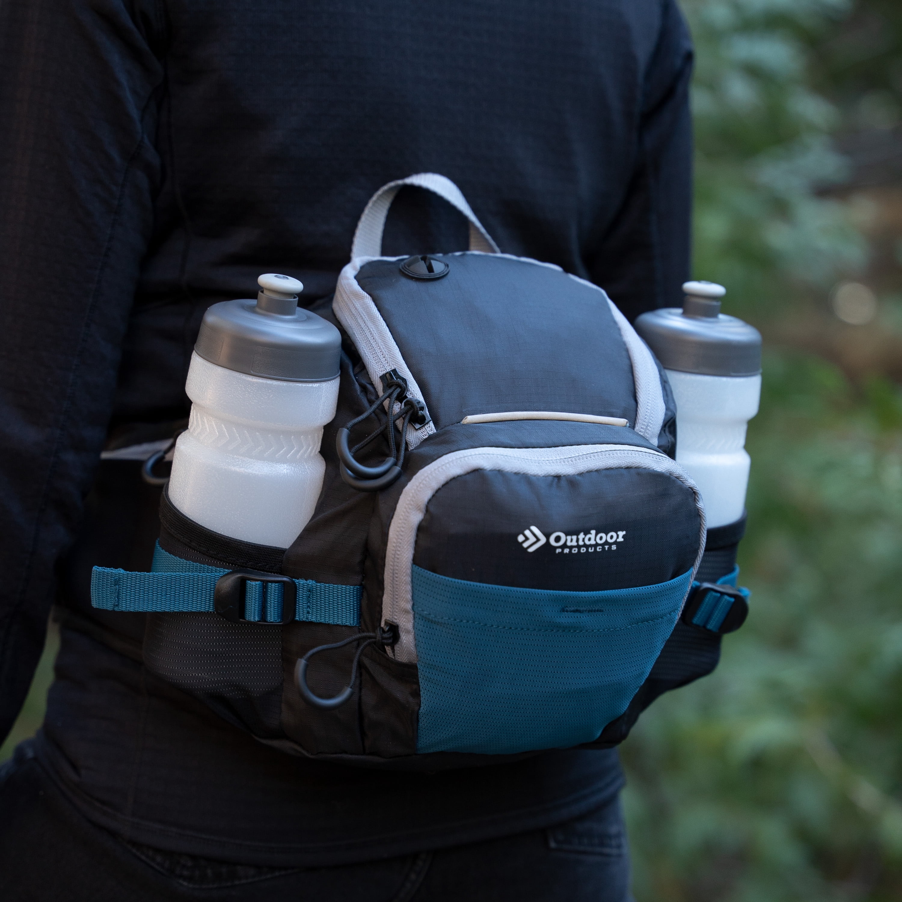 Outdoor Products Sonora 8.5 Ltr on Waist pack Fanny pack, Black, Unisex, Polyester Zipper