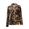 Style & Co. Womens Printed Long Sleeves Velour Zip Jacket