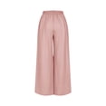 thumbnail image 5 of cocolona Womens Casual Solid Color High Waist Palazzo Pants Elastic Waist Wide Leg Dance Travel Lounge Pants, 5 of 5