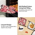 thumbnail image 4 of Daisies and Tulips Flower 5 Pcs Kitchen Set Heat Resistant Oven Mitts and Non-Slip Pot Holders with Adjustable Cooking Apron, 4 of 6