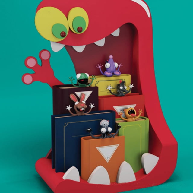 Divertido marcador de animales de dibujos animados en 3D con cuerpo plano, regalo para niños y niñas