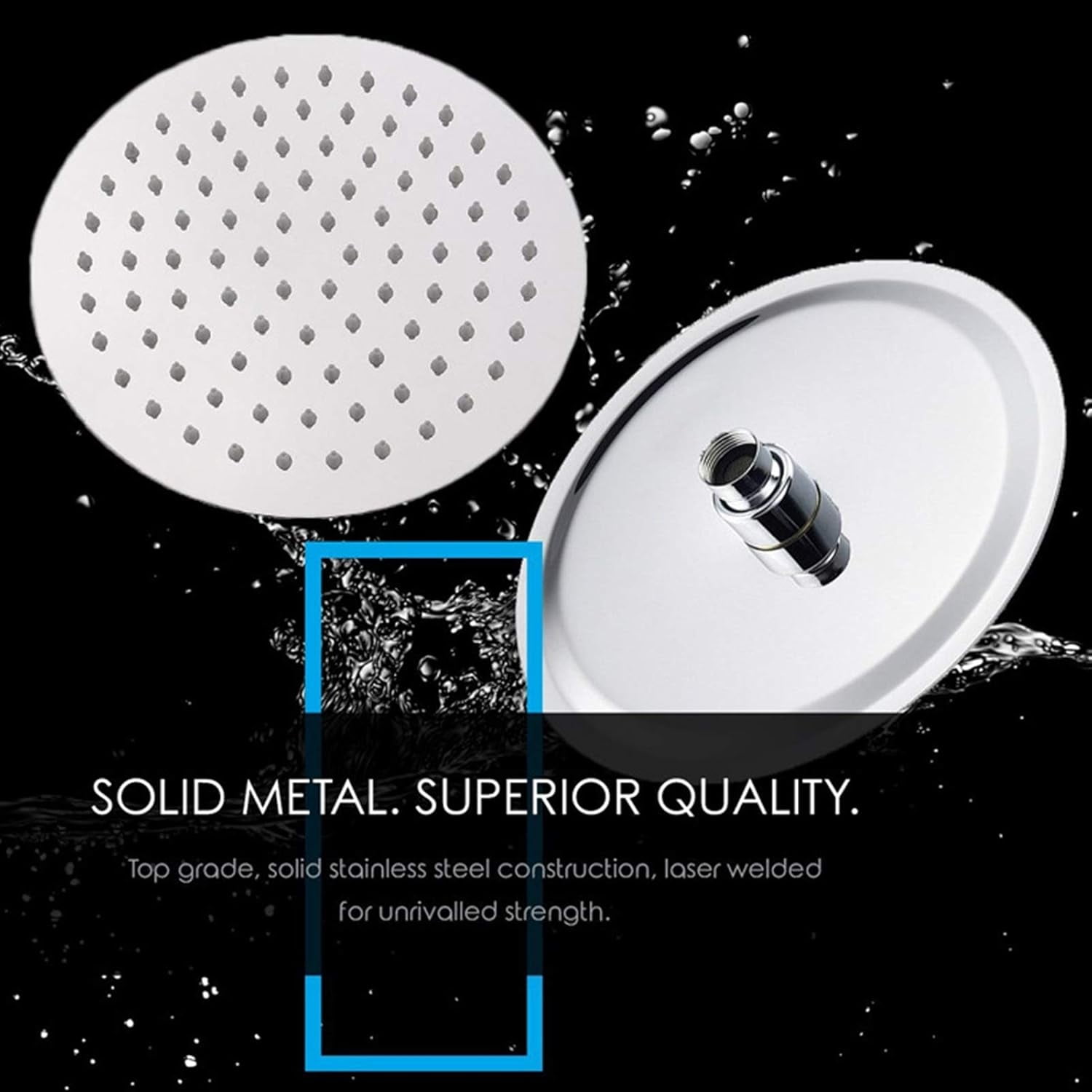 Round Easy Cleaning Rain Shower Head Fixed Showerheads, Stainless Steel Ultra Thin Powerful High Pressure Top Spray Bathroom Rainfall Showerhead(Brushed Nickel) for Bathroom