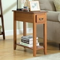 thumbnail image 2 of Giantex Narrow End Table, Slim Side Table w/Drawer, ightstand Bedside Table for Small Spaces, (2, Yellow), 2 of 6