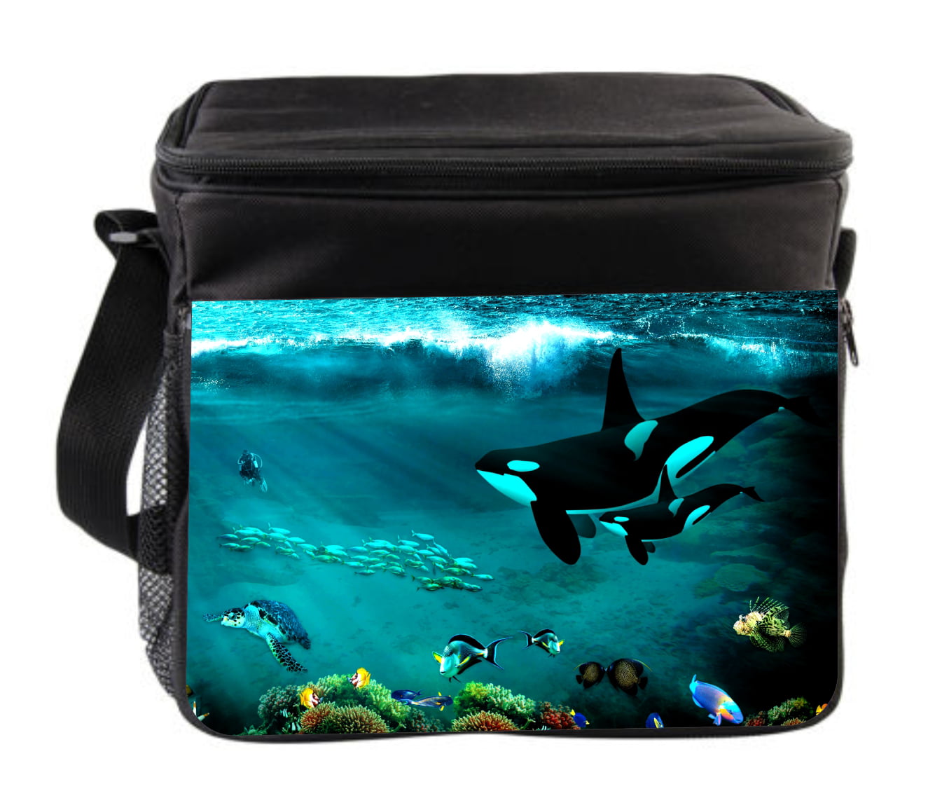 Animal Orca Whales Undersea Cross Body Thermo Cooler Lunch Bag For Kids ...