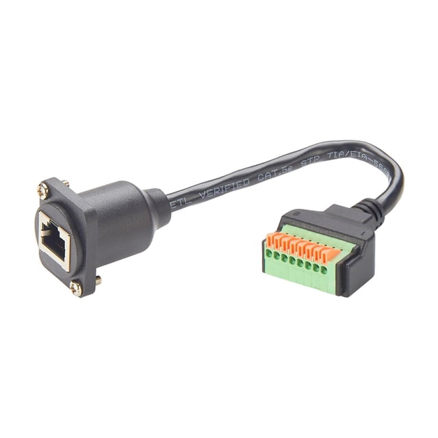 Cable conector Ethernet con terminal de tornillo 8P8C para placa de conexión UTP de 6,5 mm², adaptador confiable de 8P8C a 8 pines.
