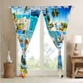 thumbnail image 4 of Hawaii Beach Decor 30%-50% Blackout Curtains Patchwork Starfish Curtains & Drapes for Women Adults,Blue Ocean Curtains Conch Shell Tropical Sand Coconut Palm Beach Room Decor, 4 of 6