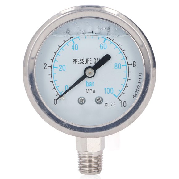 Pressure Gauge, Vacuum Pressure Meter Multi Purpose Stable Performance For Chemical Industry 0-10Mpa