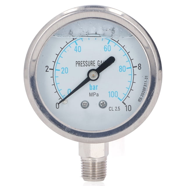 Manomètre à Pression, Compteur de Pression sous Vide Performance Stable Multi-Usages pour l'Industrie Chimique 0-10Mpa
