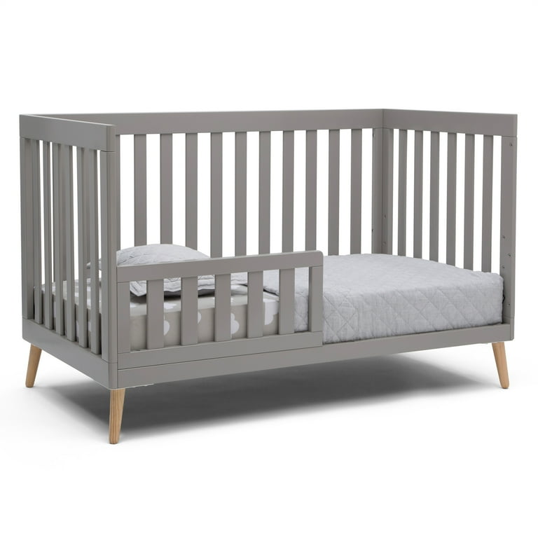 Delta Children Essex 4-in-1 Convertible Baby Crib, Grey/Natural