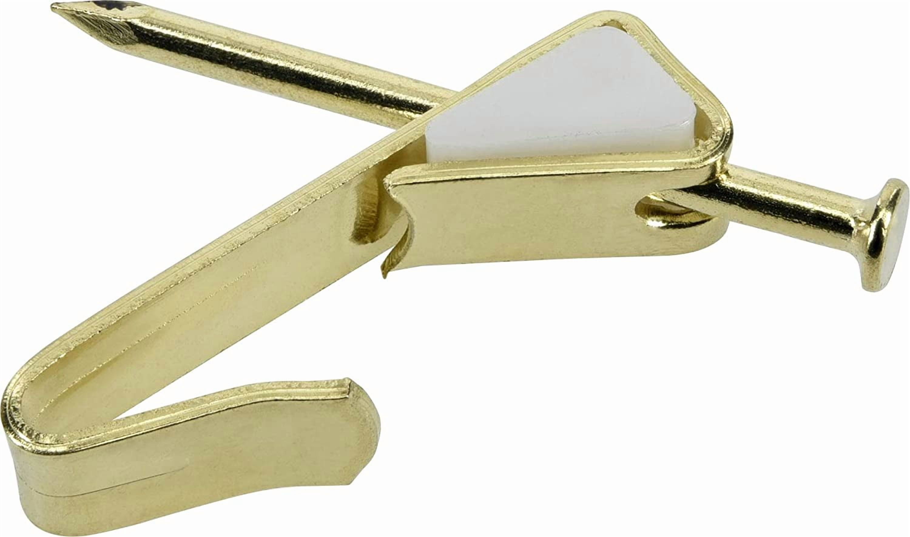 JJEAN-535808 Picture Hangers, Art Hangers, Brass, Reusable Picture Hooks, 30lb (25 Set)