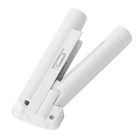 Portable Pocket Microscope 80X 100X White Mini Magnifier Reading Scale Foldable Magnifying Loupe with LED Illuminated