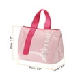thumbnail image 2 of Uxcell Portable PU Waterproof Insulated Lunch Tote Bag for Office Picnic Outdoor, Pink Fuchsia, 2 of 6
