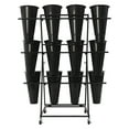 thumbnail image 6 of White / Black Flower Display Stand with 12pcs Bucket,4 Wheels Plant Stand,41.34in Tall Flower Cart 3 Tier Flower Shelf for Florist Garden Patio, 6 of 27