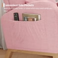 thumbnail image 3 of Teddy Fleece Rocking Chair with Side Pocket High Back Nursery Glider Ergonomic Rocker for Bedroom Living Room Pink, 3 of 8