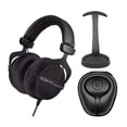 thumbnail image 1 of Beyerdynamic DT 990 PRO Studio Headphones (Ninja Black, Limited Edition) with Knox Gear Aluminum Stand and Hard Shell Case Bundle (3 Items), 1 of 5
