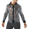 thumbnail image 1 of Txlixc Camisa de lentejuelas de primavera y otoño para hombres Txlixc moda, 1 of 6