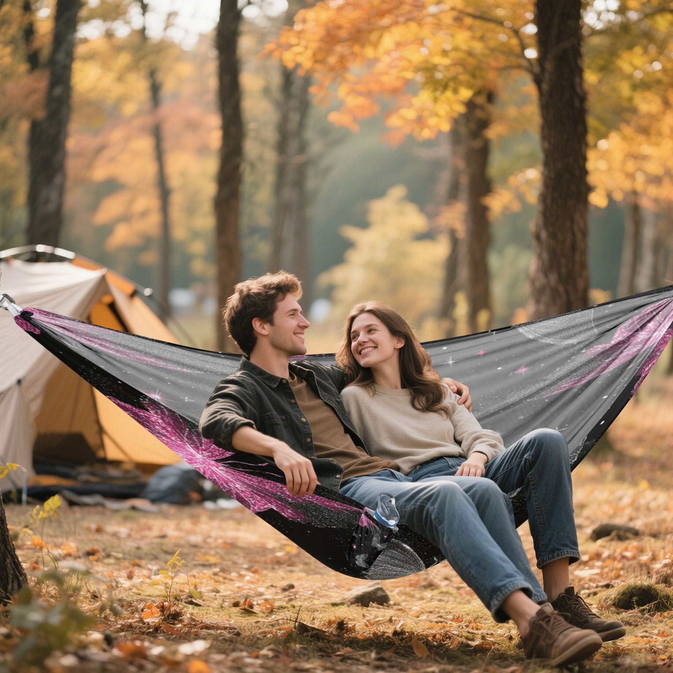 Hammock Camping Hammock Nylon Portable Hammock Travel Camping Hammock Soft Pink Haze Texture