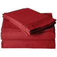 thumbnail image 2 of Elegant Comfort 3 Piece Bed Sheets Polyester Twin Red Solid 1500 Thread Count, 2 of 6
