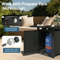 thumbnail image 5 of Heynemo 30" Outdoor propane fire pit table with Lid & Lava Rocks, 2in1 50,000 BTU Outdoor Gas Fire Pit Table with Waterproof Cover, 5 of 7