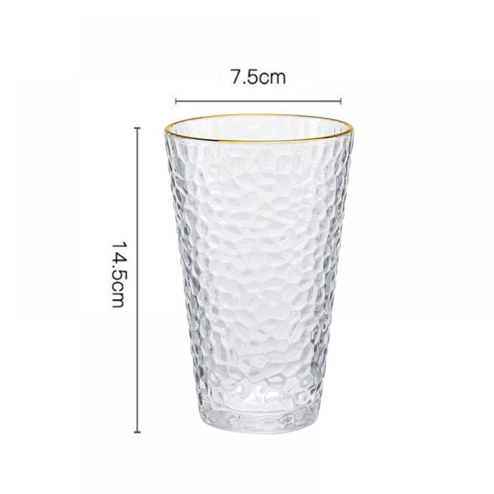 1pc Textured Clear Cup, Glass Vintage Water Cup For Household